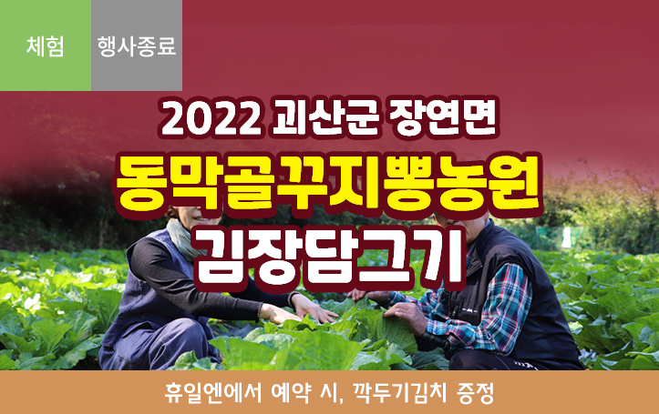 [괴산] 2022 장연면 동막골꾸지뽕농원 김장담그기